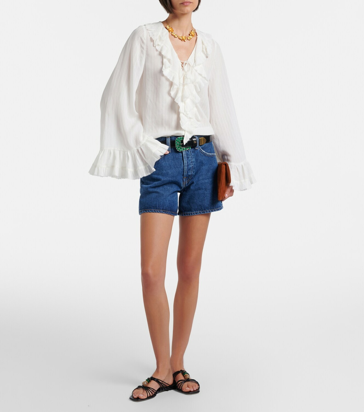 Jimmy Choo Lova embellished leather mules