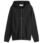 Alexander McQueen Men's Contrast Stitch Zip Hoodie in Black