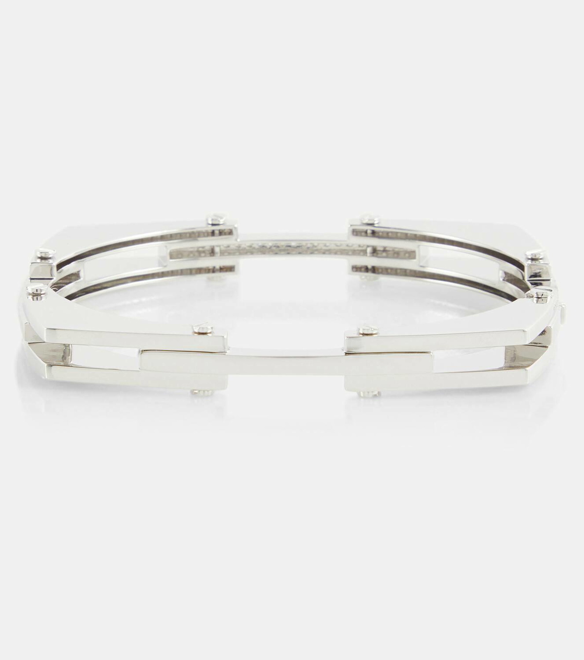 Rainbow K Chrome 14kt white gold bangle with diamonds