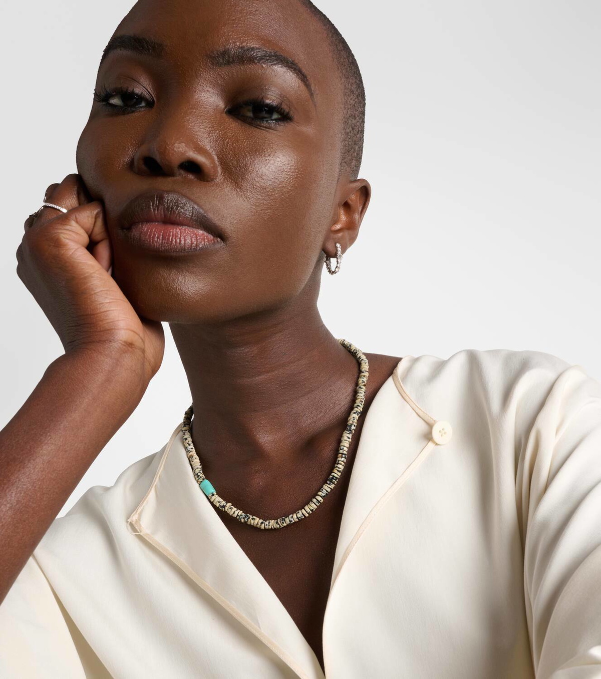 Ileana Makri Beaded necklace with quartz