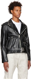 sacai Black Schott Edition Leather Jacket