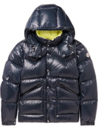 Moncler - Coutard Quilted Glossed-Shell Hooded Down Jacket - Blue