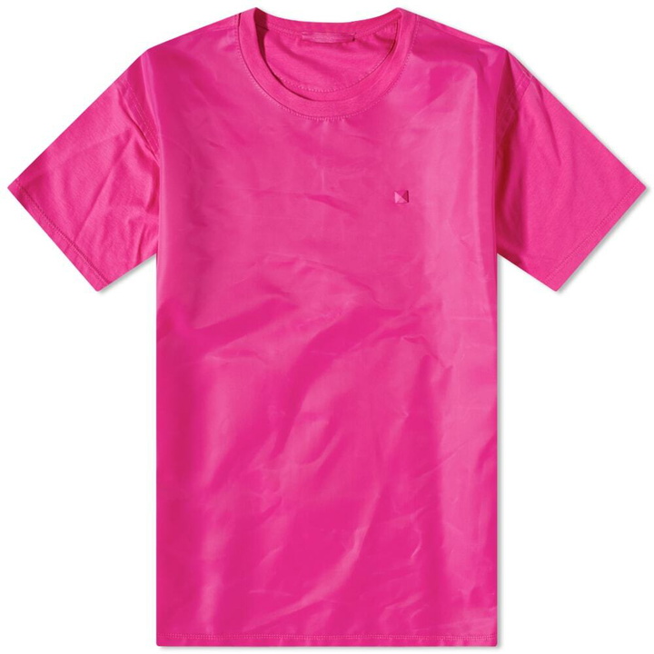 Photo: Valentino Men's Nylon Panel Stud T-Shirt in Pink Pp