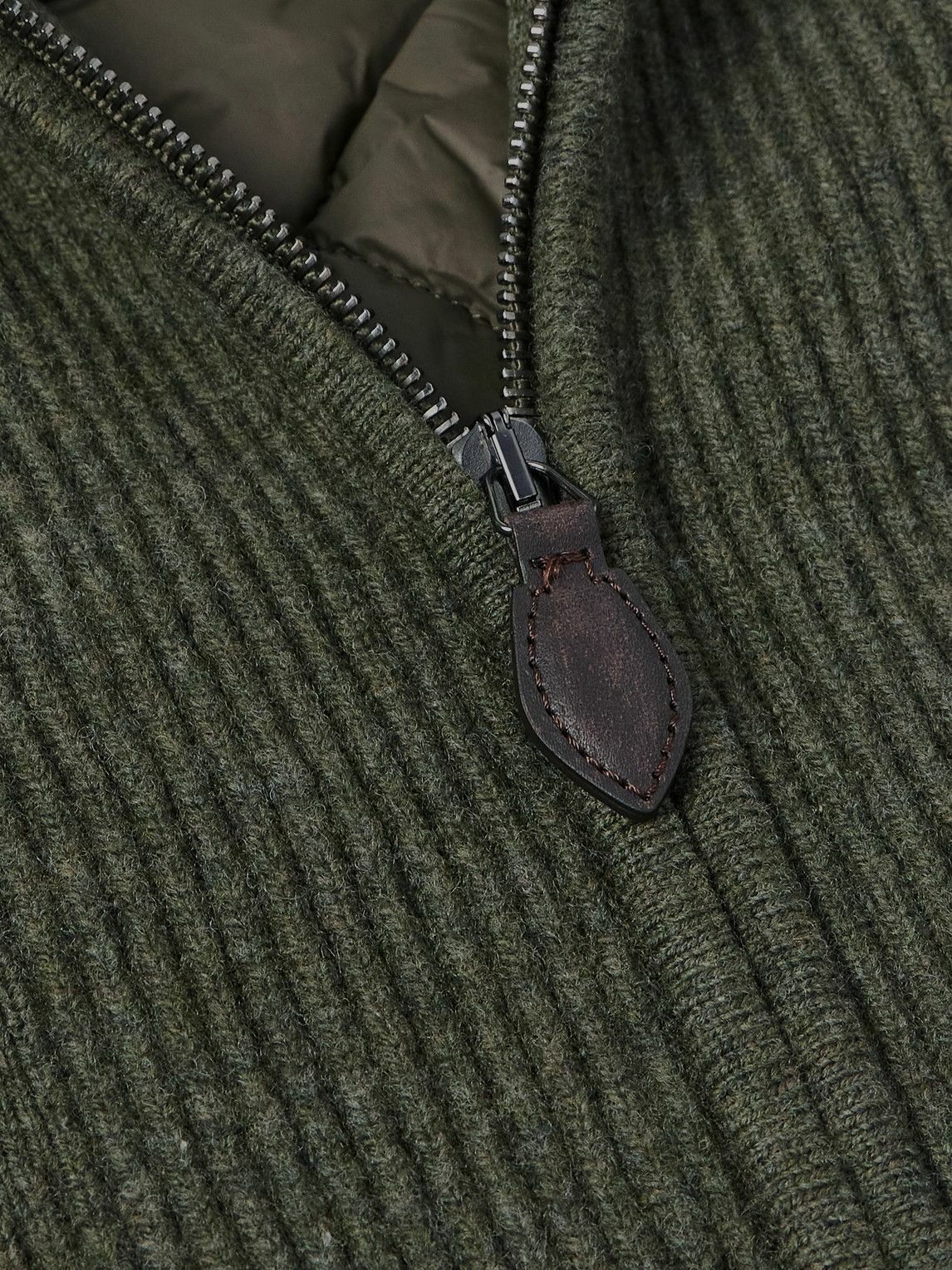 Purdey - Orkney Ribbed-Knit Wool Zip-Up Cardigan - Green