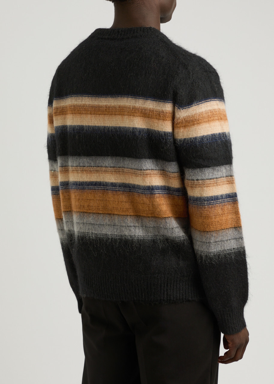 Wax London Wilde Striped Wool-blend Jumper Black