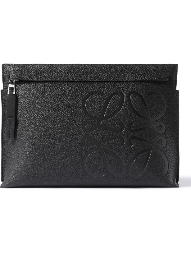 Photo: LOEWE - Logo-Debossed Full-Grain Leather Pouch