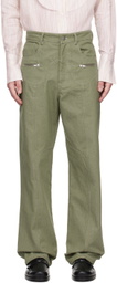Carlota Barrera Green Paneled Jeans