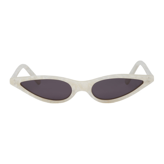 Photo: George Keburia White Micro Cat-Eye Sunglasses