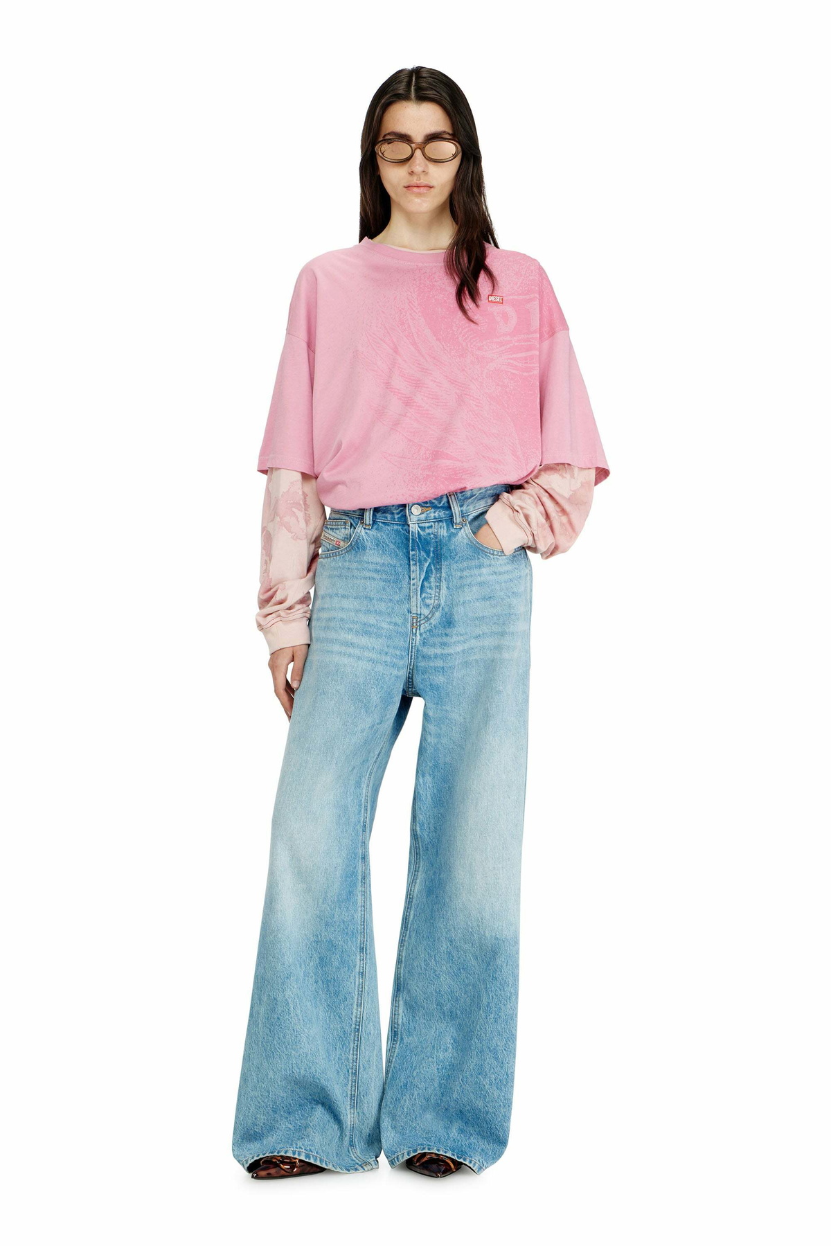 Diesel Relaxed Jeans Low Waist 1996 D-Sire, Light blue, Button fly