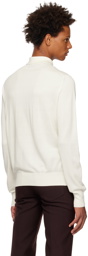 TOM FORD Off-White Four-Button Long Sleeve Polo