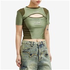 Andersson Bell Women's Cut-Out Racing T-Shirt in Khaki