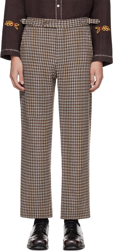 Photo: Bode Brown Marston Check Trousers