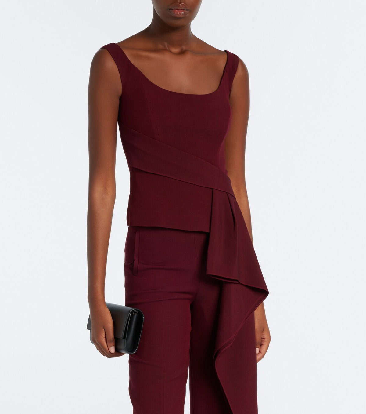 Roland Mouret Draped wool and silk top
