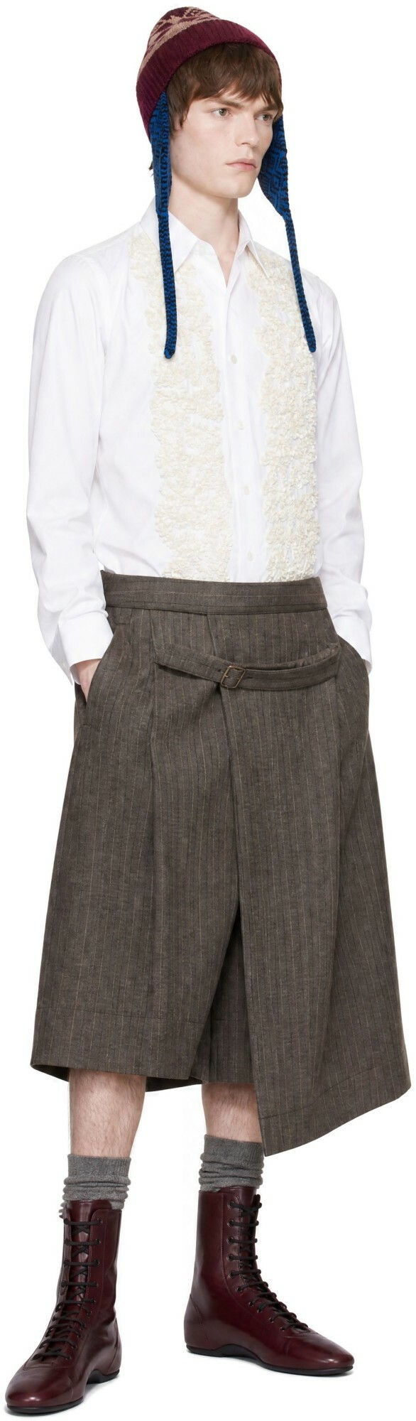 Dries Van Noten White Beaded Poplin Shirt