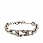 Alexander McQueen Men's Skull & Snake Bracelet in Silver 