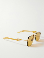 Jacques Marie Mage - Silverton Aviator-Style Silver- and Gold-Tone and Acetate Sunglasses