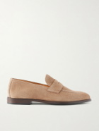 Brunello Cucinelli - Calf Suede Penny Loafers - Brown