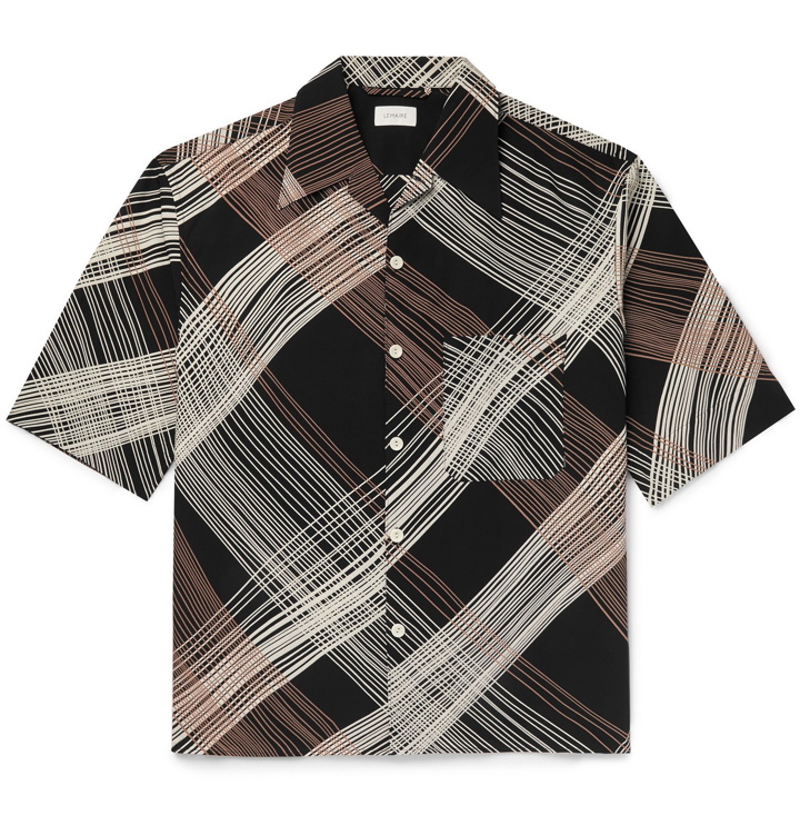 Photo: Lemaire - Camp-Collar Printed Cotton-Blend Shirt - Black