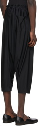 132 5. ISSEY MIYAKE Black Jersey Seamless Bottom Basic Trousers