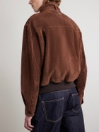 McQueen - Panelled Suede Harrington Jacket - Brown
