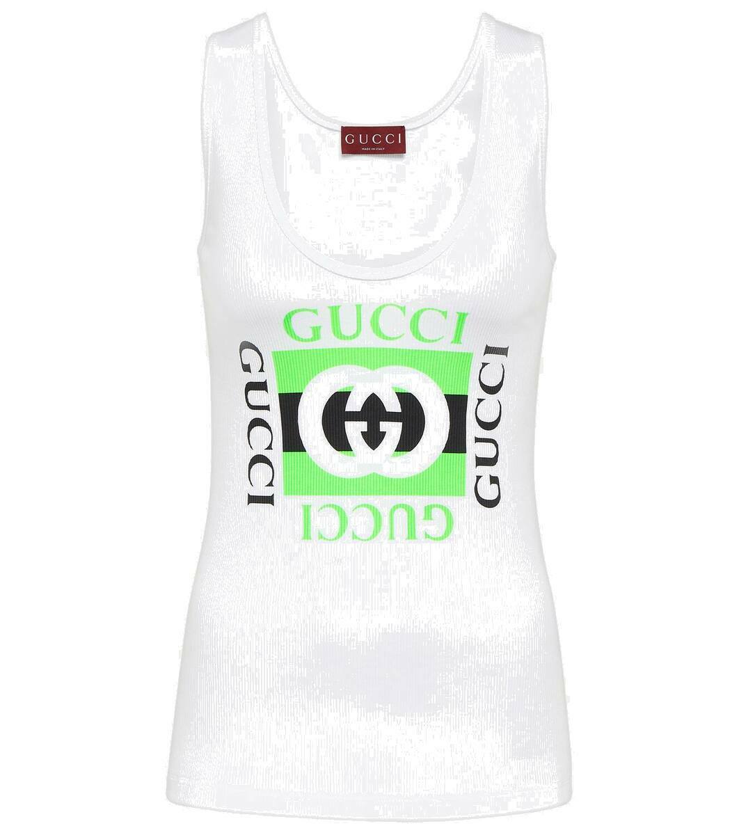 Gucci Off-White and Blue Crochet Halter Tank Top Gucci