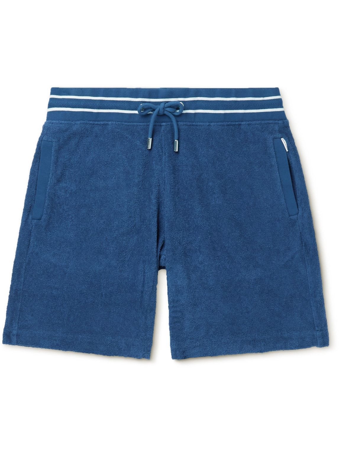 Photo: Orlebar Brown - Afador Straight-Leg Cotton-Terry Drawstring Shorts - Blue