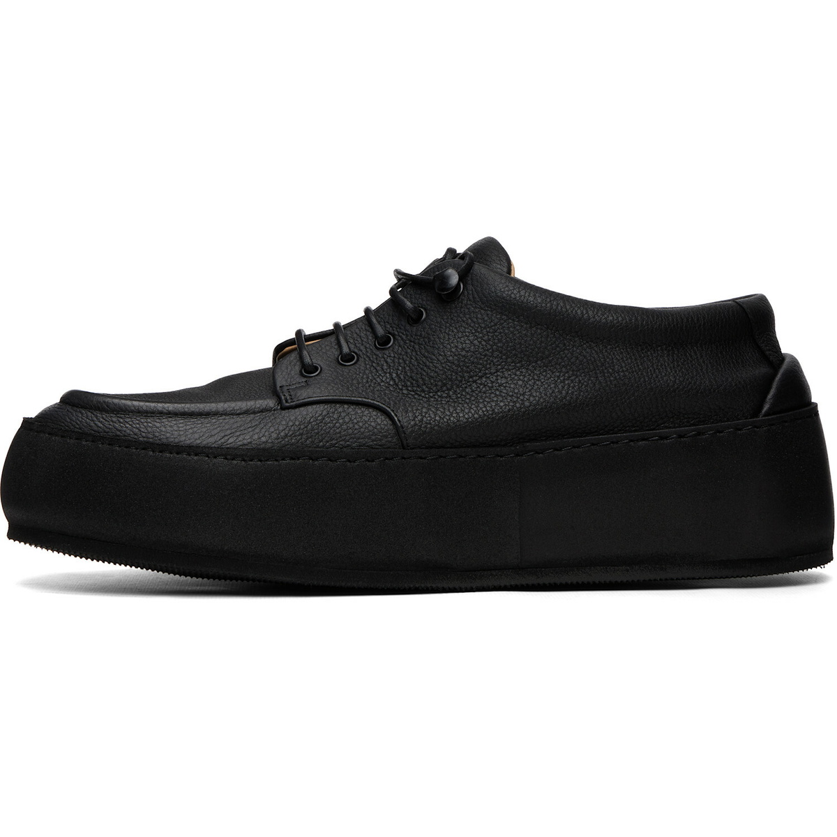 Marsèll Black Cassapana Pebbled Leather Sneakers