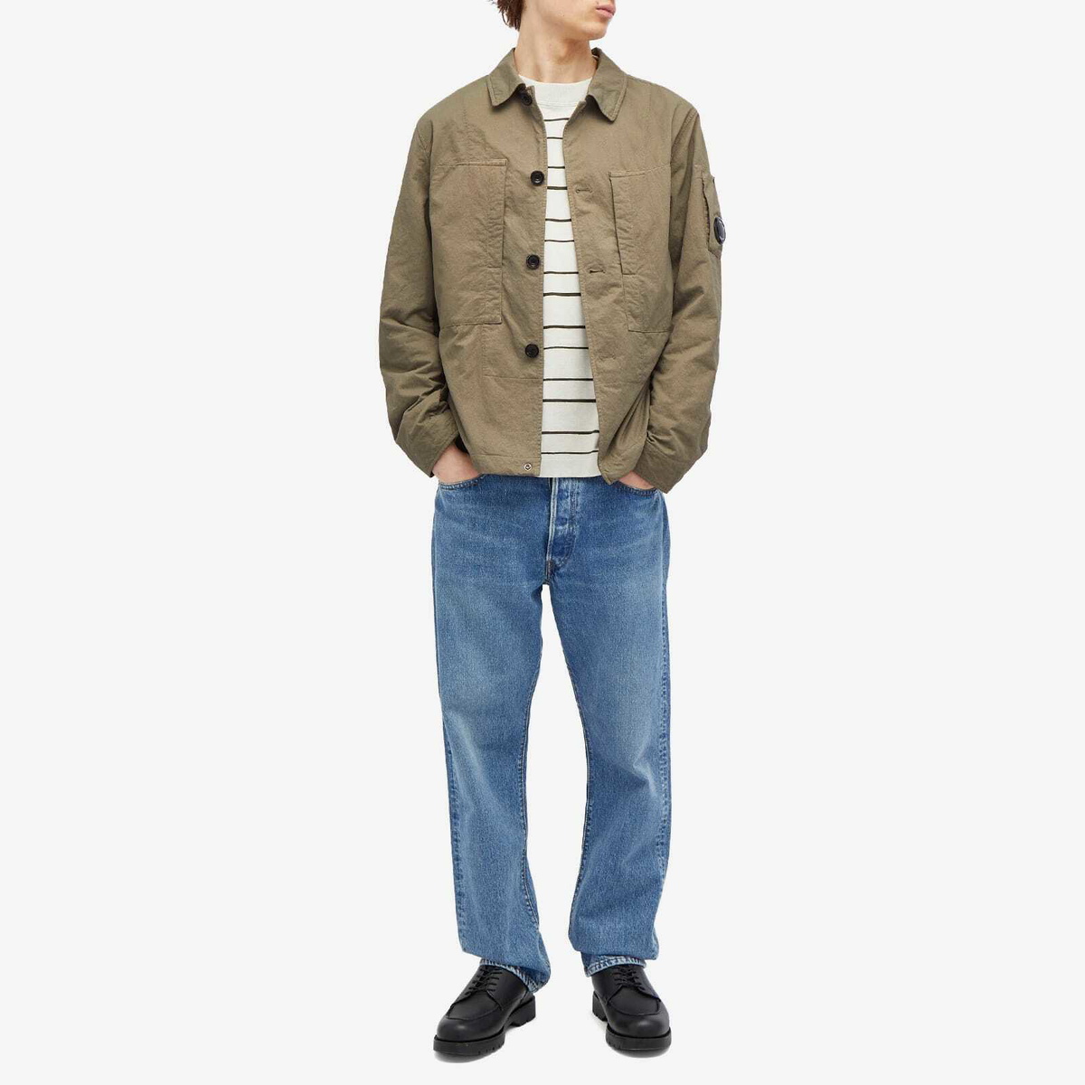C.P. Company Men's Diagonal Flatt Nylon Overshirt in Walnut C.P.