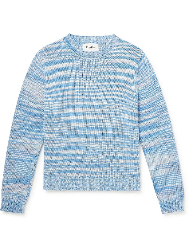 Photo: Corridor - Space-Dyed Cotton Sweater - Blue