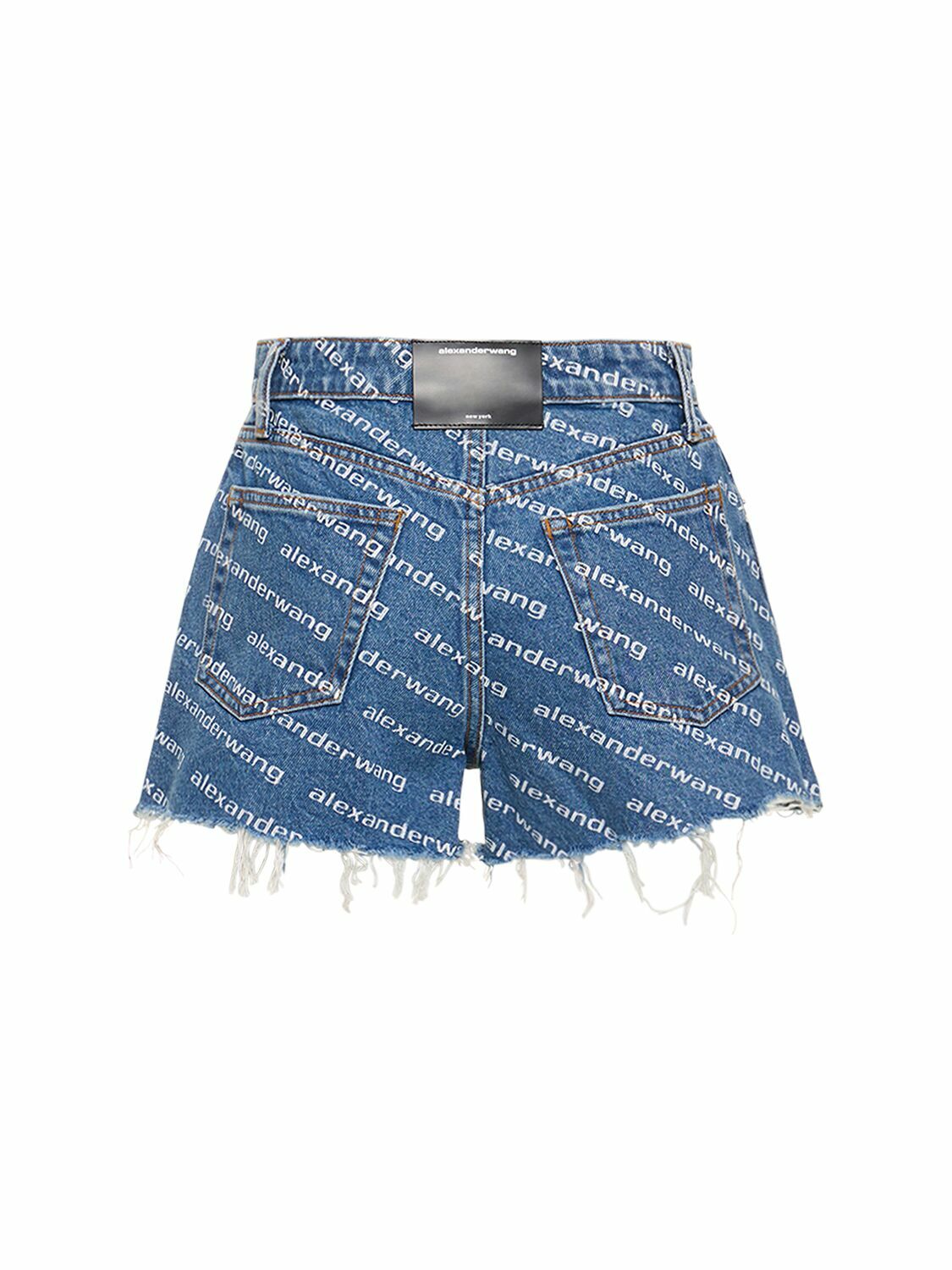 ALEXANDER WANG - Bite Logo Cotton Denim Shorts Alexander Wang