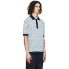 King and Tuckfield SSENSE Exclusive Blue Wool Textured Polo