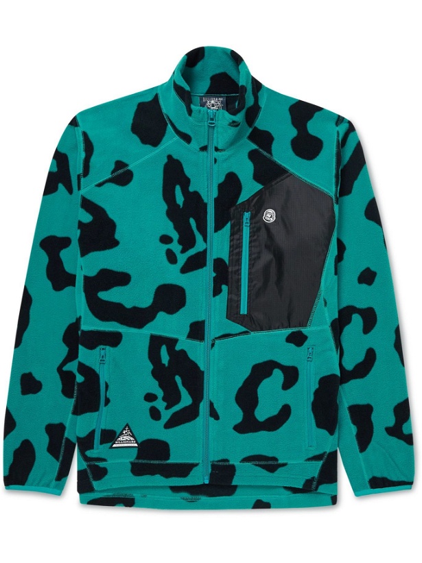 Photo: Billionaire Boys Club - Leopard-Print Shell-Trimmed Fleece Jacket - Blue