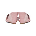 Staud Pink Croc Sylvie Wedge Sandals