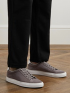 Common Projects - Retro Low Leather-Trimmed Suede Sneakers - Gray