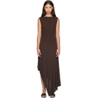 ALAÏA Brown Backless Jersey Crepe Midi Dress