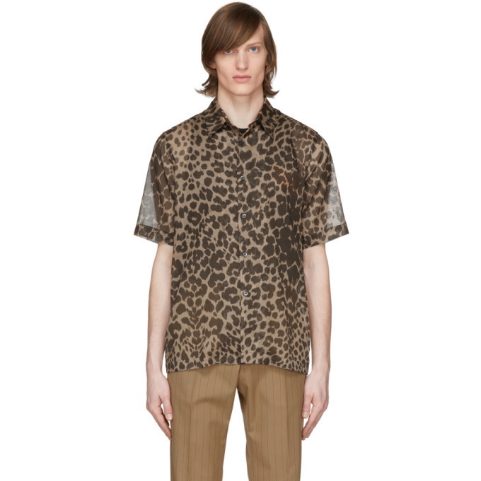 Photo: Dries Van Noten Brown and Beige Leopard Shirt