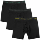 Calvin Klein Men's Boxer Brief - 3 Pack in Charcoal/Yellow/Green