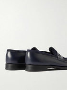 J.M. Weston - 180 Leather and Suede Penny Loafers - Blue