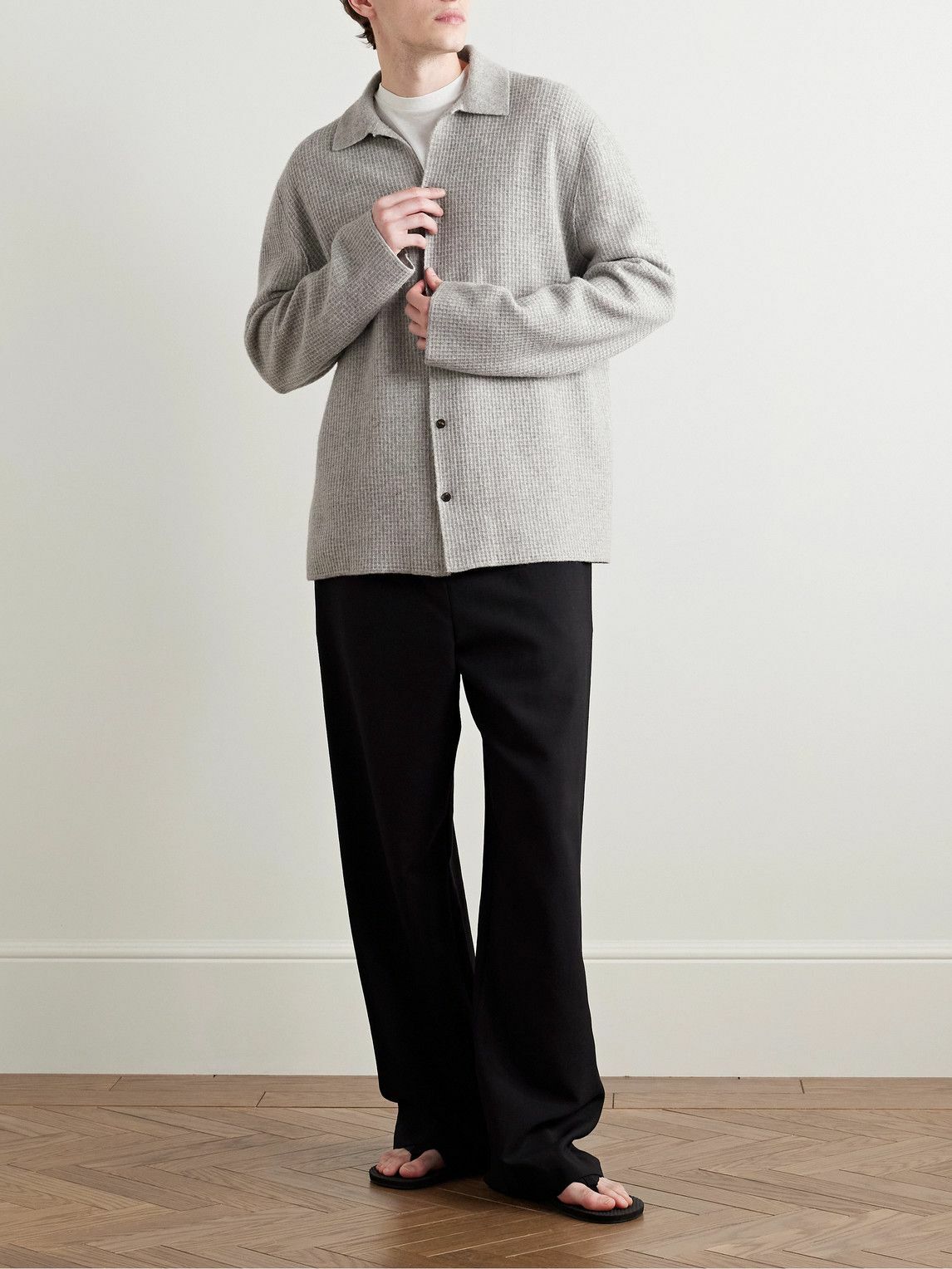 The Row - Barkley Waffle-Knit Wool and Cashmere-Blend Overshirt