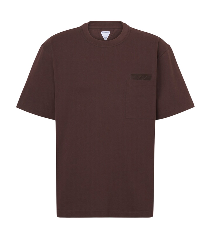 Photo: Bottega Veneta Suede-trimmed cotton jersey T-shirt