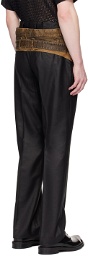 Acne Studios Black & Tan Belted Trousers