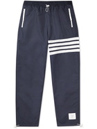 Thom Browne - Straight-Leg Mesh-Striped Ripstop Track Pants - Blue