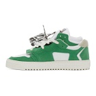 Off-White White and Green Off-Court 3.0 Low Sneakers