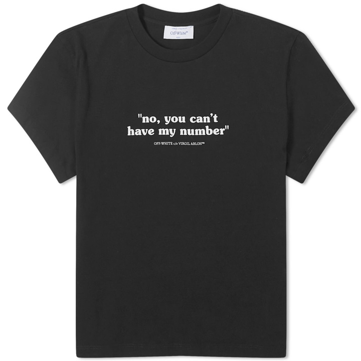 Photo: Off-White Women's Quote Number Fitted T-Shirt in Black