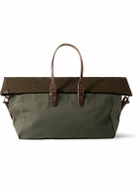 Bleu de Chauffe - Cabine Leather-Trimmed Tweed and Canvas Weekend Bag