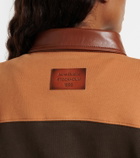 Acne Studios Folio striped cotton fleece polo sweatshirt