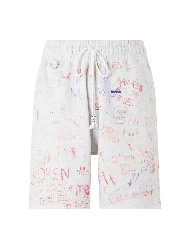 Photo: Paly Hollywood - Joshua Tree Printed Cotton-Jersey Shorts - Gray