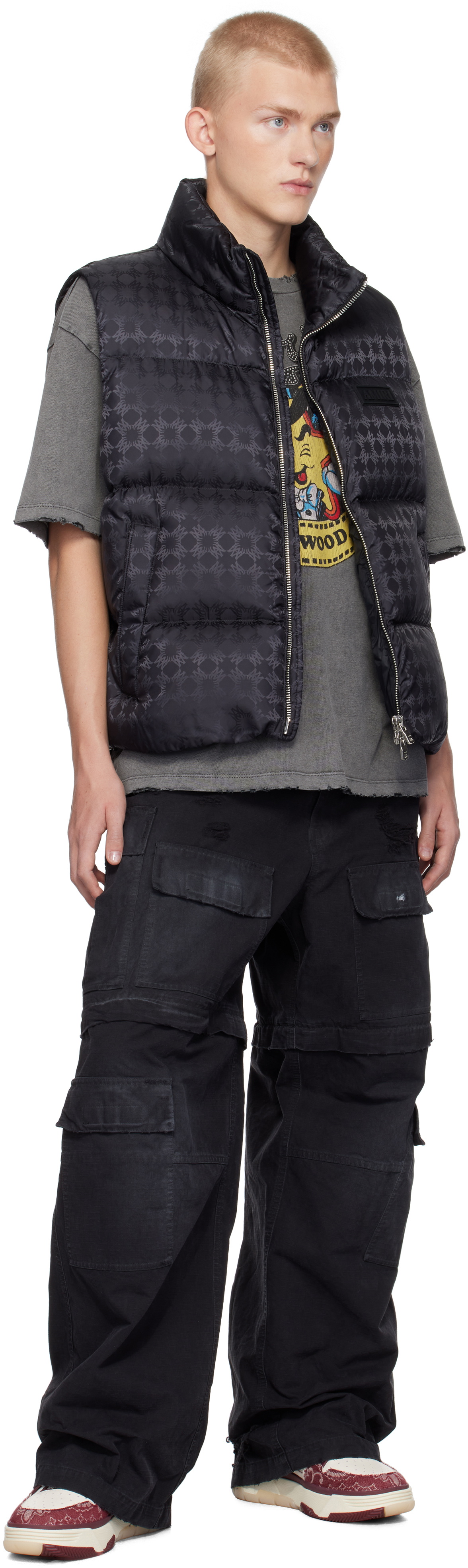 AMIRI Black MA Quad Jacquard Down Vest