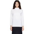Jil Sander White Long Sleeves Mock Neck Boxy Fit T-shirt