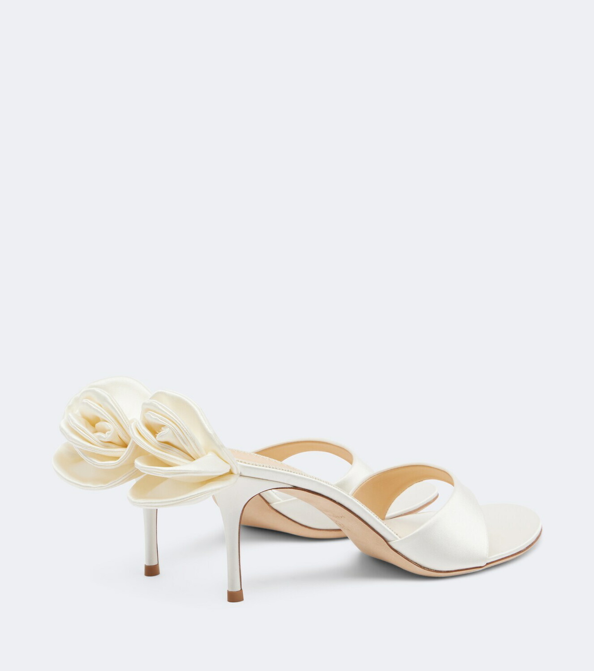Magda Butrym Floral-appliqué satin thong sandals